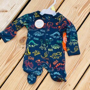 🦖🦕 NWT Boys Dinosaur Footed Pajamas PJ's/ Onesie